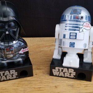 Vintage Star Wars candy dispenser R2D2 and Darth Vader